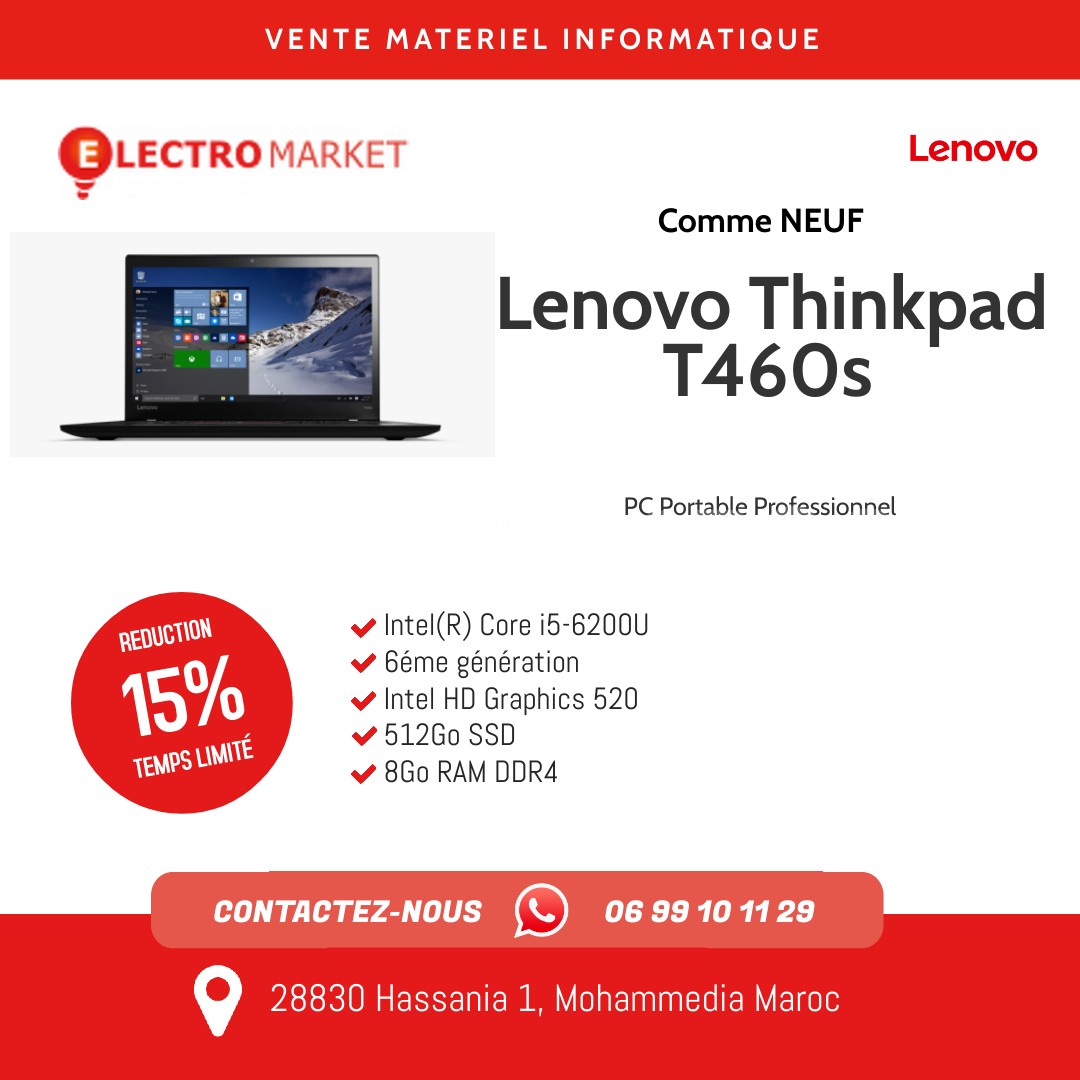 Lenovo Thinkpad T460s i5 6ème Génération