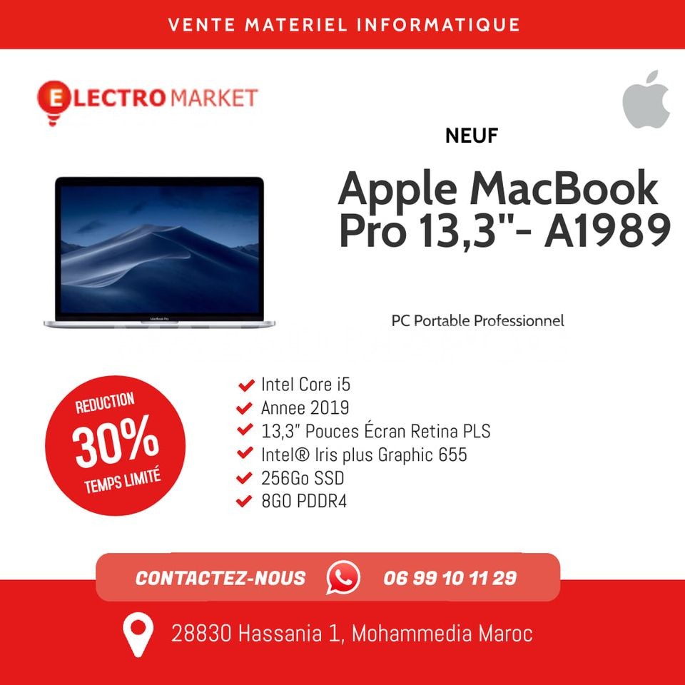 Apple MacBook Pro 13,3''- A1989 2019