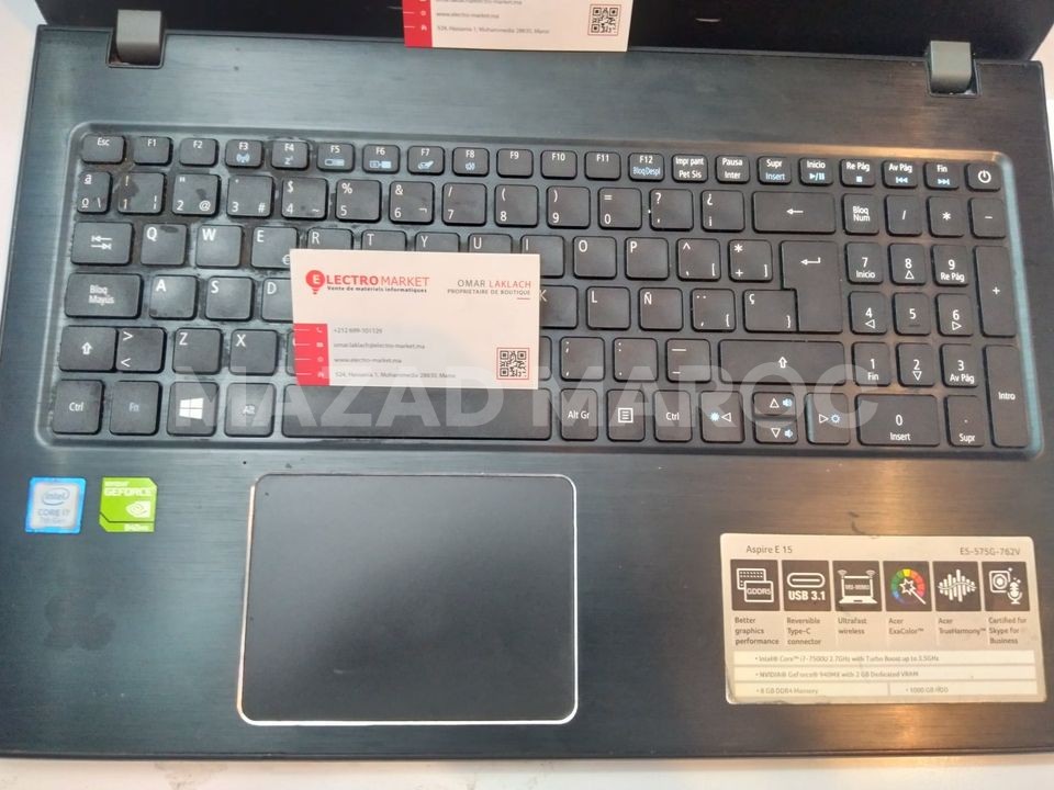 Acer Aspire E5-575G-762V Intel Core i7-7500U 7éme Génération