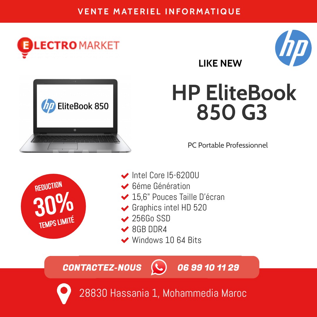 HP Elitebook 850 G3 Très Bon état comme neuf