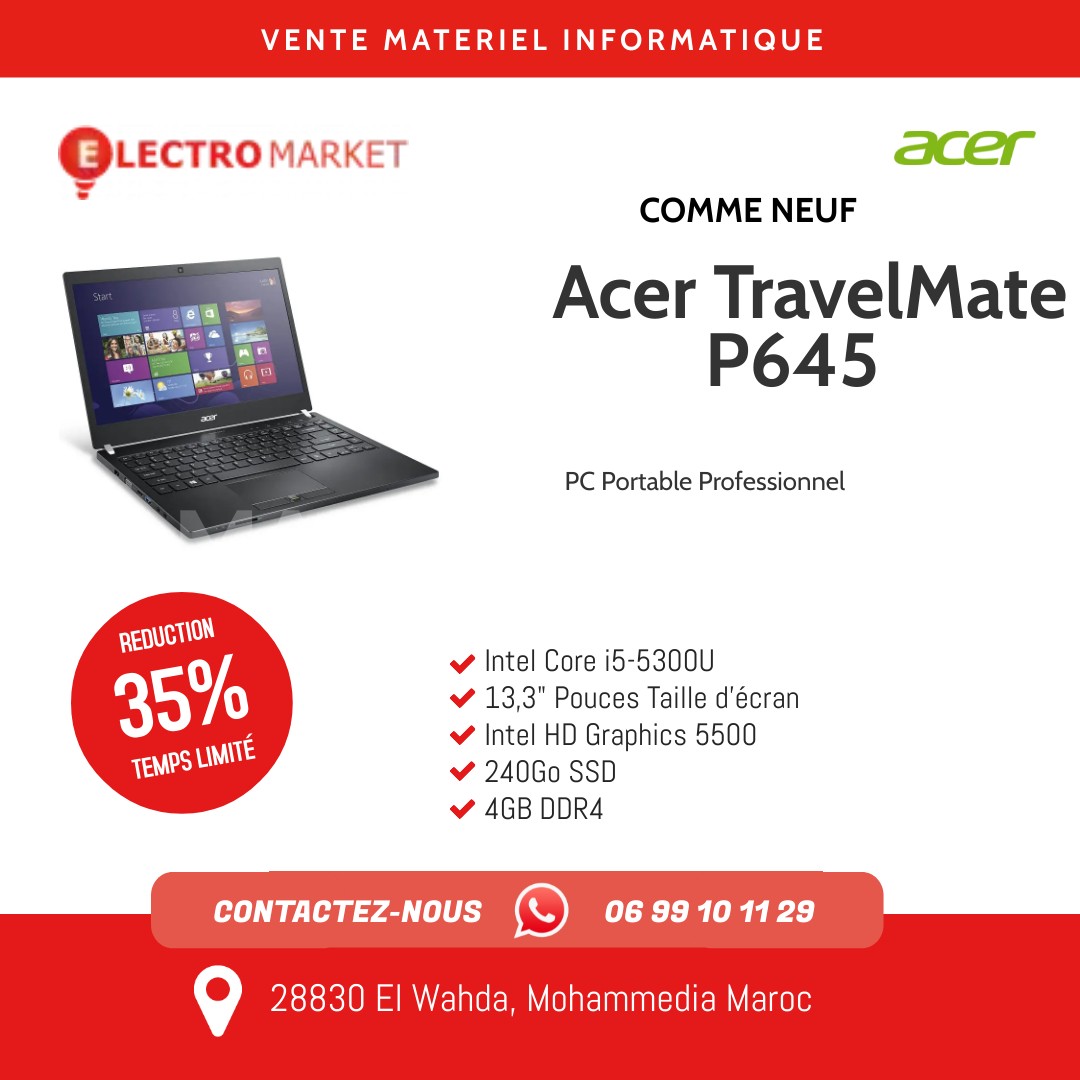 vente des Acer TravelMate P645