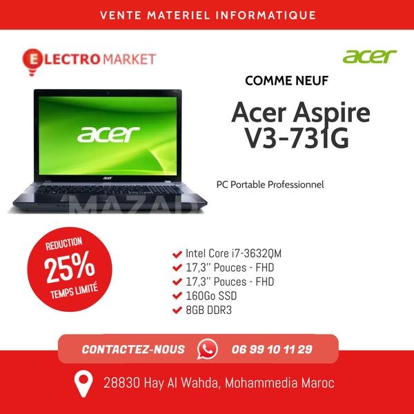 Acer Aspire V3-731G Intel Core i7-3632QM 3éme Génération